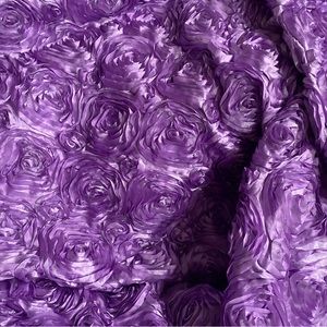 Wall Backdrop Photo Purple Satin Ribbon Rosette Lilac Roses Bridal Baby 66"x51”